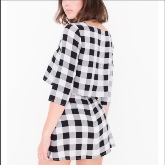 American Apparel Ryan Chellis Maddie Buffalo Check Crop Top - Picture 2 of 4